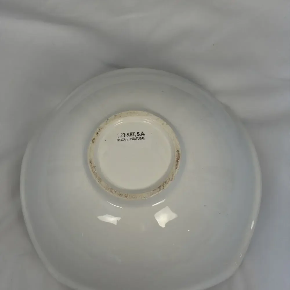 CERIART Made In Portugal Large White 4 Corner Square 10” Serving Bowl - READ